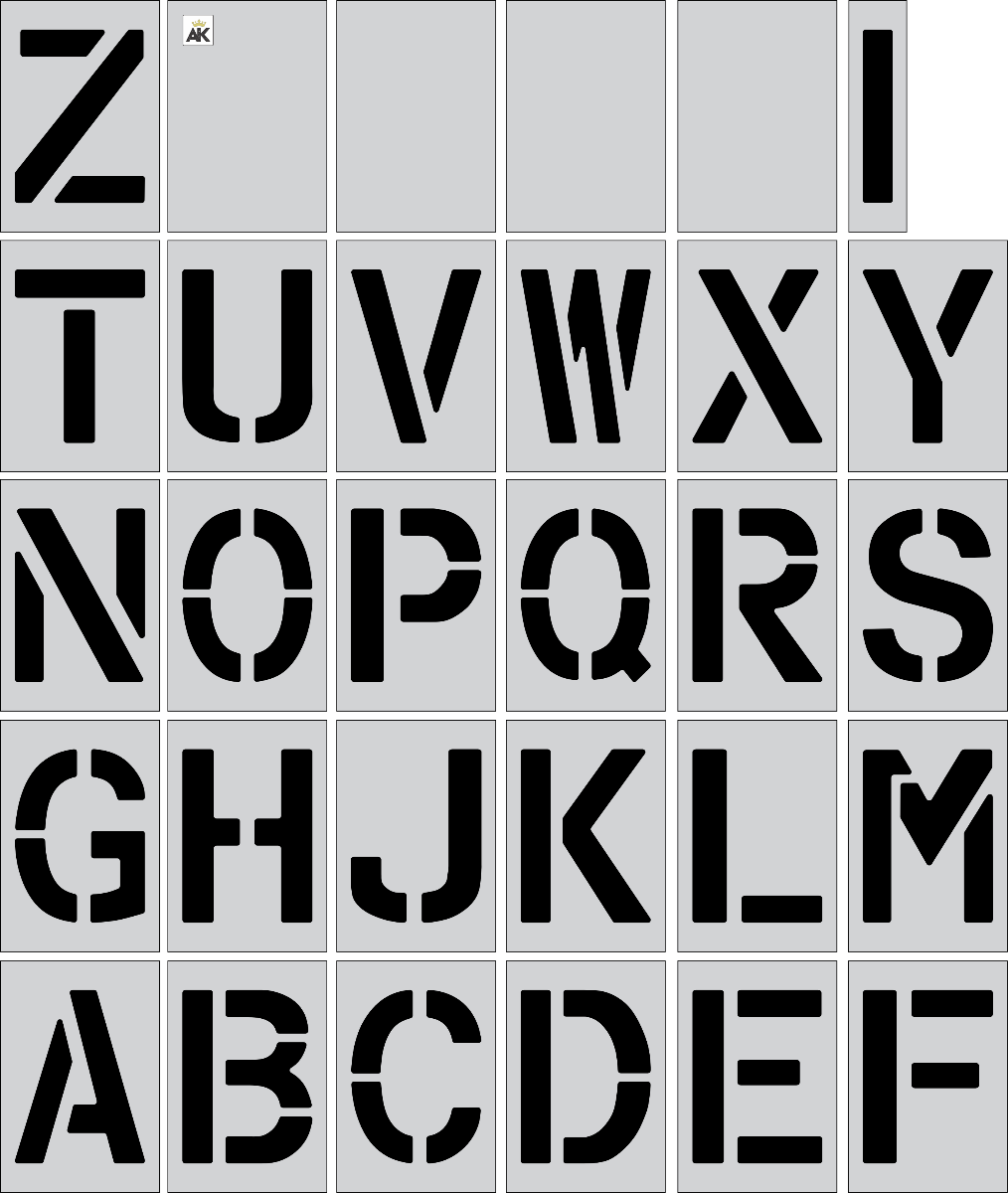 1 Alphabet Stencils / A to z letters in stencils format available in 1