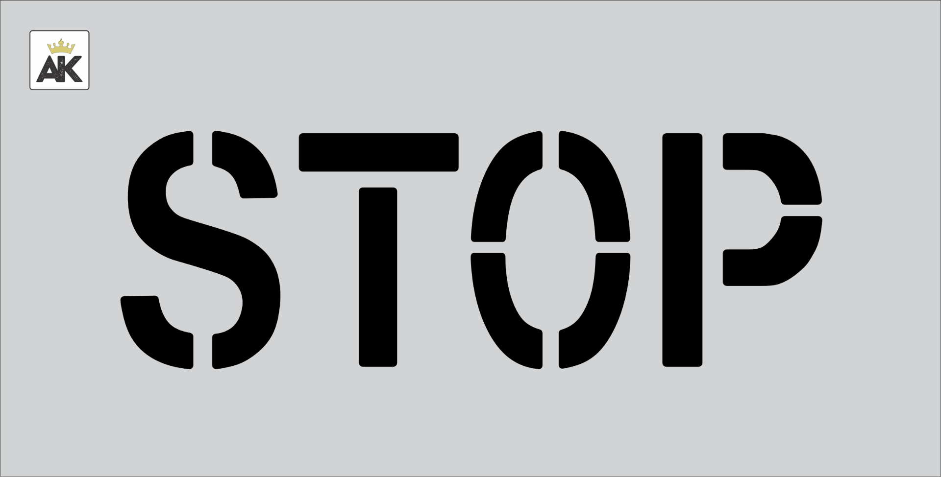 6-inch STOP Stencil - Pavement Stencils - Asphalt Kingdom