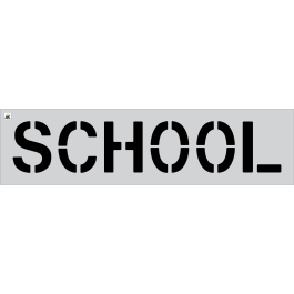 12-inch SCHOOL Stencil - Reusable Stencil - Asphalt Kingdom