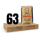 Full Pallet of Silica Sand with 63 bags, each weighing 50 lbs, for use in asphalt repair, sealcoating, asphalt slurry, masonry, epoxy systems, and industrial coatings.

