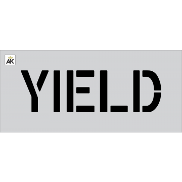 6" YIELD Stencil