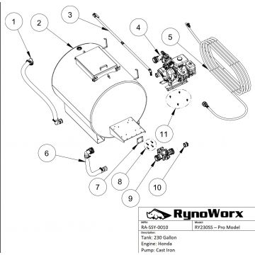 AK230 Spray System, Honda Engine, Cast Iron Pump Parts