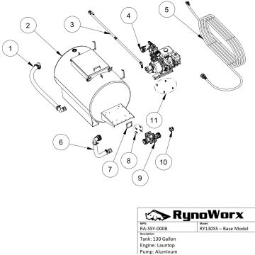 AK130 Spray System, Launtop Engine, Aluminum Pump Parts