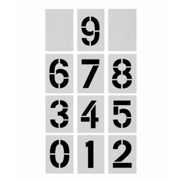 4" Number (0-9) 12-pc. Stencil Kit