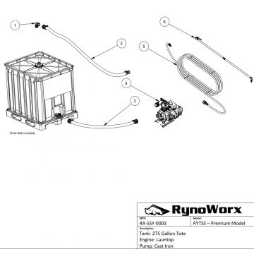 Tote Spray System, Launtop Engine, Cast Iron Pump Parts