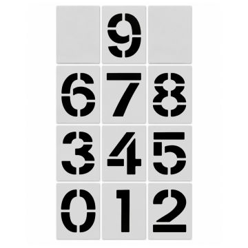 8" Number (0-9) 12-pc. Stencil Kit