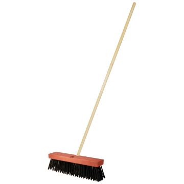 16" Round Wire Street Broom with Handle
