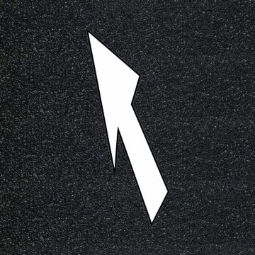 Preformed thermoplastic left lane reduction arrow FHWA, 18' x 5'8", white merge guidance marking