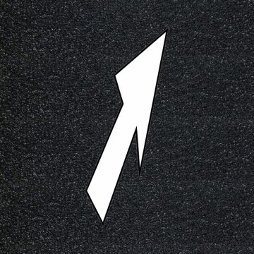 Preformed thermoplastic right lane drop arrow FHWA, 18' x 5'8", white merge guidance marking