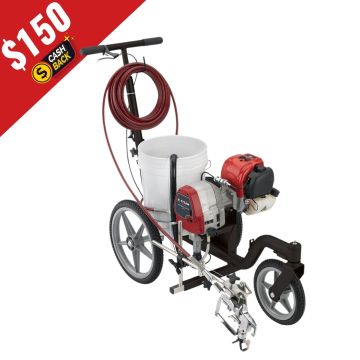Titan PowrLiner 850 Line Striping Machine with $150 Cash Back Promotion – Compact, lightweight airless paint sprayer for parking lots, driveways, and athletic fields.