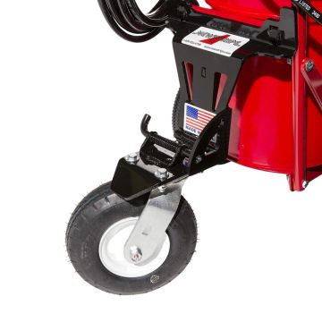 Swivel caster wheel assembly for line striping machine
