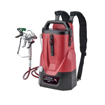 Titan Impact X 120 18V backpack sprayer shown with shoulder straps