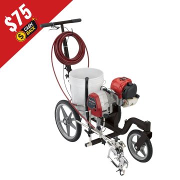 Titan PowrLiner 850 Line Striping Machine with $75 Cash Back Promotion – Compact, lightweight airless paint sprayer for parking lots, driveways, and athletic fields.