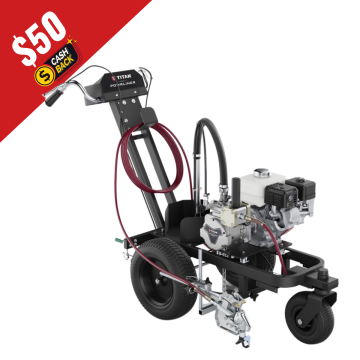 Titan PowrLiner PL3500 1-Gun Paint Sprayer with $200 Cash Back Promotion – Professional airless line striping machine for parking lots, roads, and athletic fields.