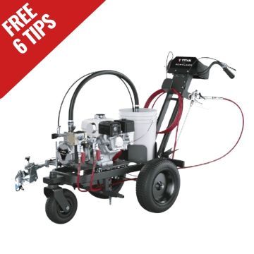 Titan PowrLiner PL3500S Striping Machine – Dual-gun airless line striping sprayer for parking lots, roads, and sports fields.
