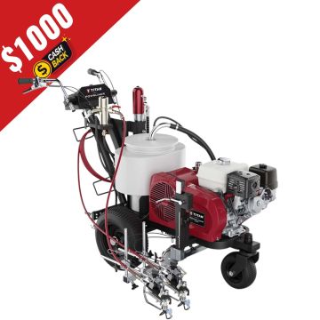 Titan PowrLiner 4955 Striping Machine with $1000 Cash Back Promotion – Heavy-duty, high-output airless line striping sprayer for highways, parking lots, and sports fields.