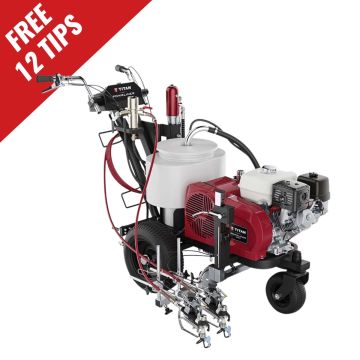 Titan PowrLiner 8955 Ultimate Striper with Free 12 Tips – Heavy-duty, high-capacity airless line striping machine for highways, airports, and large commercial lots.