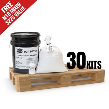 Top Patch 30 Contractor kits pallet with free Milwaukee M18 mixer $225 value promo