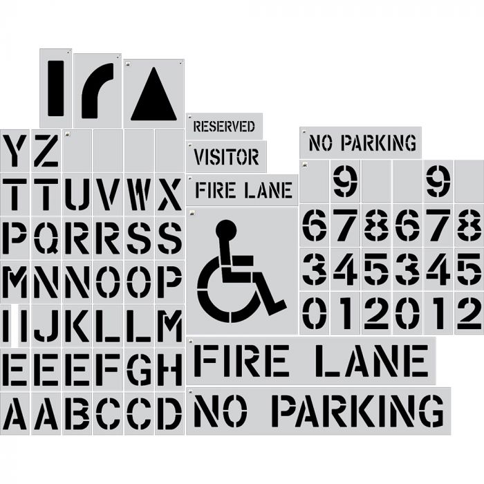 Parking Lot Arrow Stencils (3 pc. Kit) - Stencil Fast