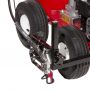 Close-up of the front-mounted adjustable spray gun on the Newstripe 4250 line striping machine

'