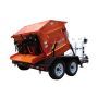 Asphalt Hot Box Reclaimer 2-ton model shown in raised dumping position for easy unloading

'