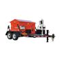 Side view of 2-ton Asphalt Hot Box Reclaimer showing dual-axle trailer and infrared system

'