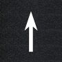 White preformed thermoplastic straight arrow marking on asphalt background, 2-piece FHWA size 9 feet 10 by 3 feet 3'