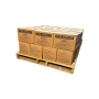Pure Asphalt Mastic Crack Filler stacked on a half pallet with 28 boxes'