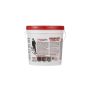 Back view of Crack Stix 250 ft. Black 1/4 inch asphalt crack filler pail with application instructions and coverage details'