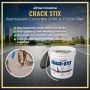 Crack Stix Gray 1/4 inch permanent concrete crack filler – shows benefits like non-tracking, self-leveling, and weather resistance
'