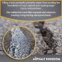 Comparison of an untreated pavement crack and a crack filled with sealant, with product benefits displayed.
'