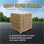 Deery Super Stretch crack filler pallet benefits graphic showing 75 boxes (2,250 lbs), covers 15,000 linear feet of cracks, make $15,000 per pallet, and 10 year shelf life.'