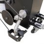 Innovative RynoValve and narrow shoe for squeegeeing asphalt sealant into cracks.'