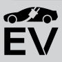 EV charging stencil with electric car silhouette and plug icon for parking lot markings.'