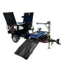 Front side angle of Falcon 2 ton asphalt hot box trailer, loading ramp and tool deck. (R4 Infrared Asphalt Heater not included)'