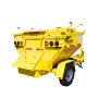 Rear side view of Falcon 2-Ton Asphalt Hot Box Trailer with diesel heat for reclaiming unused virgin asphalt mix'