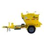 Falcon 2-Ton Yellow Asphalt Hot Box Trailer – side view with insulated hopper

'
