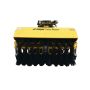 Front view of Meyer Turbo Broom 36-inch rotary brush with protective hood for wide clearing.'