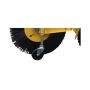 Adjustable caster and rotary brush on Meyer Turbo Broom for setting broom height and minimizing wear.'