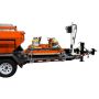 Extended Trailer Build with Add Ons Installed: Western Mule 1000 lb crane, four position tool holder, amber LED strobe, LED flood work lights, single tool rinse tank, tiger torch, and 3.5 gallon Chapin sprayer (Infrared heater not included).
'