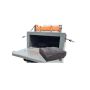 Mini Asphalt Recycler MR2X2 front view with open door and asphalt block inside the heating chamber'