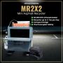 MR2X2 Mini Asphalt Recycler with benefits listed: 50,000 BTU heater, half-ton recycling capacity, compact design, and thermocoupler safety'