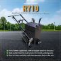 RY10 base asphalt crack fill machine benefits graphic showing 2 in 1 melter applicator, walk behind control, and easy to learn controls for crack sealing.'